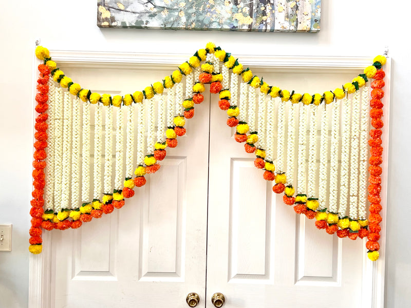 6 Feet heavy duty Jasmin marigold garland for wedding Diwali - Snuglily