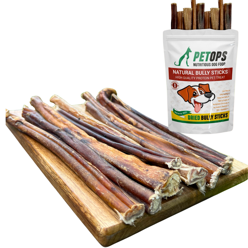 12 Inch Jumbo Bully Sticks for Dogs – Extra Thick, All Natural, Single Ingredient Beef Dog Chews (Pack of 10, Chemical-Free) - Snuglily