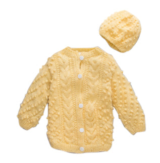 Yellow unisex newborn toddler sweater hat set -  Gender neutral baby clothes - Baby shower - Snuglily
